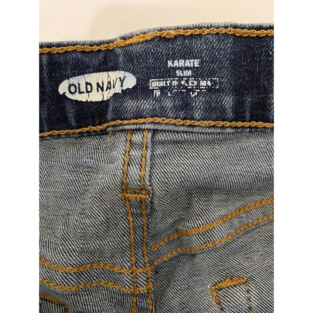 Old‎ Navy Kids Blue Denim Karate Slim Fit Jeans Size 10 Adjustable Waist - Picture 4 of 5